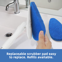 1 x RAW Customer Returns Qaestfy cleaning brush bathroom shower scrubber with handle tile cleaner bristle brush bathroom cleaner with 130cm handle for shower wall bathtub bathroom toilet wall floor QAE008 - RRP €23.66