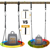 1 x RAW Customer Returns Vanku 317KG nest swing outdoor with 3 meter swing straps 2 pieces loadable 700KG, swing set plate swing for children adults garden indoor colorful  - RRP €99.99