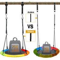 1 x RAW Customer Returns Vanku 317KG nest swing outdoor with 3 meter swing straps 2 pieces loadable 700KG, swing set plate swing for children adults garden indoor colorful  - RRP €89.99