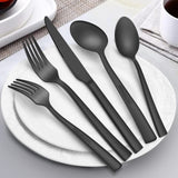 1 x RAW Customer Returns Cutlery Set, Joyfair 30-piece Black Matt Cutlery Set for 6 People, Stainless Steel Cutlery with Knife Fork Spoon, Elegant Table Cutlery for Family Party Hotel, Durable Rustproof - RRP €33.18