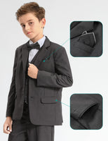 1 x RAW Customer Returns mintgreen Children s Ceremony Suits for Boys, Wedding Suit Jacket and Pageboy Trousers, Dark Grey, 12-13 Years, Label 14 - RRP €49.32