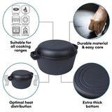 1 x RAW Customer Returns Cast iron pot with lid - cast iron pot for baking bread - diameter 26.2 cm - bread baking pot made of cast iron oven gloves - RRP €61.27