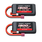 1 x RAW Customer Returns Hilldow M30 RC Battery 2S LiPo Battery 7.4V 120C 1300mAh with Deans T Plug, 2 Pack Hardcase Battery Lipo Battery Rechargeable for RC Airplane UAV Drone FPV - RRP €33.99