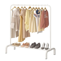 1 x RAW Customer Returns JIUYOTREE Clothes Rack, Coat Rack, Metal Clothes Rail, Heavy Duty Clothes Rail with Bottom Frame for Coats, Skirts, Shirts, Sweaters, White - RRP €28.14