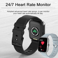 1 x RAW Customer Returns Smartwatch phone calls with speaker, 1.7 inch touchscreen, direct pairing with Bluetooth headphones wireless, music storage, WhatsApp capable, fitness tracker blood pressure heart rate monitor pedometer sports watch - RRP €30.24