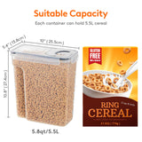 1 x RAW Customer Returns Lifewit 4 Pieces Storage Containers Set for Cereal with Hinged Lid, 4L Airtight Storage Sets with Label Stickers for Organizing the Kitchen Counter for Cereal, Flour, Sugar, BPA Free - RRP €24.18