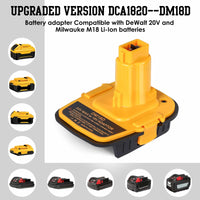 1 x RAW Customer Returns EID Battery Adapter DM18D DCA1820 with USB for Dewalt 20V 18V for Milwaukee M18 18V Lithium Battery DCB204 DCB206 Convert for Dewalt 18V 20V NiCad NiMh Battery Tools DC9096 DW9096 - RRP €22.99