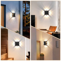 1 x RAW Customer Returns ENCOFT LED wall light outdoor indoor wall lamp 8W waterproof IP65 wall light black wall lighting for bathroom hallway children s room staircase living room bedroom warm white energy class F  - RRP €28.99