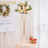 1 x RAW Customer Returns Nuptio 2 Pack Rose Gold Wedding Centerpieces Table Vase, 79cm Tall Metal Trumpet Vase, Road Lead for Wedding Party Dinner Centerpiece, Flower Stand for Christmas Anniversary Decoration - RRP €59.24