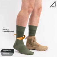 1 x RAW Customer Returns ACE Jackal Socks - 3 Pairs of Tactical Socks with Merino Wool Anti-Blister Padding - Hiking Trekking - Green - 42-44.5 - RRP €20.16