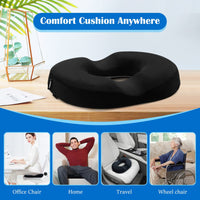 1 x RAW Customer Returns LeapBeast Donut Pillow Orthopedic Seat Cushion, Orthopedic Pain Relief Pillow for Pregnancy, Coccyx, Bedsores, Postnatal, Sciatica 18 Inch Black  - RRP €29.49