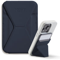 1 x RAW Customer Returns MOFT MagSafe Wallet Stand for iPhone 15 14 13 12 Series Compatible with MagSafe, MOVAS Vegan Leather Magnetic Cell Phone Stand with 3 Viewing Angles, 2 Card Holders Navy Blue  - RRP €34.99