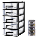 1 x RAW Customer Returns Black Plastic Drawer Organizer Storage, Plastic Organizer Drawers, 5-Layer Multifunction Storage Drawer, Transparent Drawers for Office or Bedroom - RRP €19.29