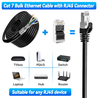 1 x RAW Customer Returns LAN Cable Cat 7 Network Cable 80 Meter Installation Cable Shielded SFTP Ethernet Cable Outdoor Indoor WiFi Cable High Speed -10Gbps 600MHz Rj45 Gigabit Internet Patch Cable 80m Black Anti-Interference - RRP €81.95