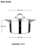 1 x Brand New VENTION cooking pot 22 cm, 3.5 litre cooking pot induction, soup pot with lid 3-layer stainless steel  - RRP €45.98