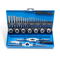 1 x RAW Customer Returns CCLIFE 32-piece thread cutting set, metric M3-M12 tap and die set with tap wrench - RRP €29.64