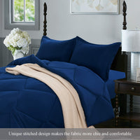 1 x RAW Customer Returns TOPLUXE Duvet 220x240, 300gsm Microfiber Quilt, 4 Seasons Duvet 220x240cm, Dark Blue  - RRP €50.41