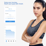 1 x RAW Customer Returns Vitafit body fat scale personal scale with APP 180kg, body analysis scale with Bluetooth, scale for people with body fat and muscle mass, BMI, protein, BMR, black - RRP €25.2