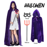 10 x Brand New ZUCOS Cape with Hood, Witch Costume Halloween Cloak Vampire Cape Unisex for Adult Cosplay Vampire Costume Halloween Costume Purple, 60 cm  - RRP €192.0