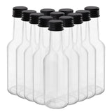 1 x RAW Customer Returns BELLE VOUS Small bottles for filling 12 pieces - 250 ml plastic bottles, reusable - empty small liquor bottles with black lid and funnel - liqueur mini bottles for weddings, parties - RRP €22.99