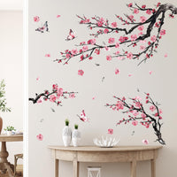 1 x RAW Customer Returns decalmile Wall sticker flowers pink tree branch wall sticker flowers flowers pink wall sticker living room bedroom sofa background wall decoration - RRP €15.12