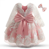 1 x RAW Customer Returns NNJXD Flower Girl Baby Lace Princess Party Pageant Dress Tutu Wedding Dress 790 Pink Size 80 6-12 Months - RRP €32.98