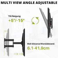 1 x RAW Customer Returns USX-MOUNT TV wall mount swiveling and tilting for 47-84 inch LED, LCD, Plasma TV with max.VESA 600x400mm, suspension with extendable ultra-strong double arm up to 60kg, TV bracket - RRP €60.49