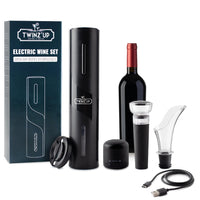 1 x RAW Customer Returns Corkscrew Wine 6-in-1 USB Electric Bottle Opener with Capsule Cutter, Pourer, Vacuum Pump, Cap and USB Cable - Electric Wine Opener for Wine Lovers - RRP €26.99