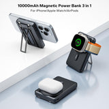 1 x RAW Customer Returns Eazpower Magsafe Powerbank 10,000mAh, iPhone Powerbank Magsafe with Integrated USB-C Cable, 20W PD Fast Charging with LED Display Wireless Magnetic External Battery Pack for iPhone Apple Watch - RRP €44.99