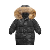 1 x RAW Customer Returns amiyan Unisex boys quilted jacket cotton winter coat thick children s jacket winter jacket fluffy lined winter hooded jacket with faux fur winter coat outerwear 7-11 years camouflage 140-146 - RRP €30.24