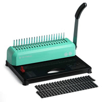 1 x RAW Customer Returns OFFNOVA Binding Machine 21-Hole 450 Sheet Binding Machine, Spiral Binding Bookbinder Machine with Starter Kit Comb Binding Spines, for Daily Office Documents - RRP €50.41