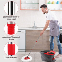 1 x RAW Customer Returns Sgizoku mop compatible with Vieda Turbo 2in1 EasyWring Clean mop replacement heads, 5 microfiber mop heads 1 mop head base 1 mop handle for floor mop set 5 1 1 pieces  - RRP €26.69