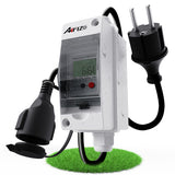 1 x RAW Customer Returns AIFIZO Mobile Digital Electricity Meter 80A 230V, Mobile Outdoor KWH Meter with IP65 Waterproof, with Reset, Rubber Hose Cable Portable for Motorhomes Electric Vehicles, Electricity Meter for Socket - RRP €80.66