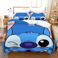 1 x RAW Customer Returns DELLIOP Lilo Stitch Duvet Cover 3-Piece with Zipper and 2 Matching Pillowcases 50 x 75 cm Bedding Set for Girls and Teenagers Purple, Single 90x190  - RRP €28.74