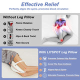 1 x RAW Customer Returns LITSPOT Knee Pillow, Ergonomic Side Sleeper Pillow Memory Foam Knee Pillow Orthopedic Knee Pillow for Supporting Legs, Knees, Hips, Back and Pregnancy, Removable and Washable - RRP €23.99