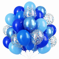 2 x Brand New Pack of 56 12 Inch Blue Balloons Metallic Blue Light Blue Dark Blue and Blue Silver Confetti Balloons for Wedding Birthday Christening Graduation Party Boy Valentine s Day Decorations 4 Colors  - RRP €38.4