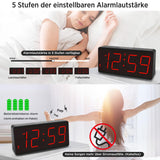 1 x RAW Customer Returns Eachui digital alarm clock battery operated with large numbers, digital alarm clock with LED display, adjustable brightness and volume, snooze, 12 24 hour and DST mode red numbers  - RRP €20.16