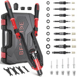 1 x RAW Customer Returns 2 in 1 Rivet Nut Pliers and Blind Rivet Pliers Set, Beaspire 21 Inch Professional Riveting Machine Rivet Nut Tool, 9 Type Metric SAE Mandrels Kit and 5 Rivet Heads Incl. 45 Rivet Nuts 25 Blind Rivets  - RRP €73.5