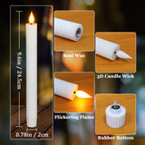 1 x RAW Customer Returns Punasi LED candles with timer function, 4 pieces LED stick candles battery-operated with 3D flickering flame, 24.5 cm flameless candles for party wedding living room Halloween Christmas decoration - RRP €21.96