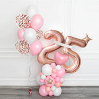 4 x Brand New Rose Gold Balloon Number 0 Foil Balloon, 40 Inch -100cm Giant 0 Years Helium Balloons Pink and White Birthday Balloon for Girls Birthday Party Decoration Number 0  - RRP €76.8