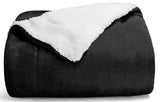 1 x RAW Customer Returns WAVVE Cuddly Blanket Fluffy Blanket Black - Warm Sherpa Blanket Sofa Small As Sofa Blanket and Living Blanket, Thick and Soft Fleece Blanket 130x150 cm - RRP €16.85