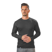 1 x RAW Customer Returns ALPIN LOACKER 100 Merino long-sleeved shirt men 230g m2 I Finest Merino underwear men I Long-sleeved hiking shirt men I Long-sleeved Merino shirt for outdoor and sports, grey L - RRP €69.0