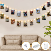 1 x RAW Customer Returns Photo wall for room decoration, kolpop fairy lights with clips for photos, 5M 50LED photo battery-operated photo clips for living room, Christmas, weddings, party hanging pictures - RRP €9.91