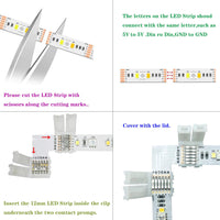 1 x RAW Customer Returns 6PIN 12mm LED Strip Connector Kit Includes 10X L-Shape Connectors, 10X Solderless Connectors, for RGB CCT RGBWW LED Ribbon Lamp Ribbon Lighting - RRP €22.8