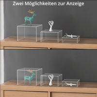 1 x RAW Customer Returns Winter Shore Acrylic Cube Display Case Pack of 3 - Acrylic Display Boxes with Hollow Bottoms - Transparent Square Methacrylate Storage Urn - Small, Medium, Large - RRP €35.27