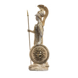 1 x RAW Customer Returns BeautifulGreekStatues Athena with owl Medusa holding shield Greek goddess Alabaster statue gold 17 cm - RRP €41.9