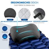 1 x RAW Customer Returns HIKENTURE Inflatable Pillow for Camping Travel with Removable Pillowcase, Ergonomic Pillow Comfortable Travel Outdoor Inflatable Pillow for Travel and Trip, Gray - RRP €24.32