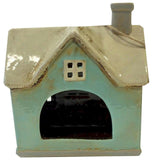 1 x RAW Customer Returns TESTEL Village Pottery Cornish Lantern Blue House - RRP €25.0