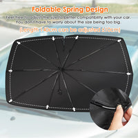 1 x RAW Customer Returns Oziral Car Sun Shade Front Window Foldable Car Windshield Sunshade Umbrella Tail with Spring FoldingSuitable for Car Windshield Sunshade UV Protection, 140 x 74 cm - RRP €18.99