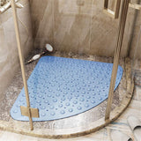 1 x RAW Customer Returns Shower mats shower non-slip, anti-slip mat, antibacterial, anti-mold, quarter circle, corner area, bathtub mats bath mat with suction cups for bathtub shower 54 cm x 54 cm, blue  - RRP €18.14